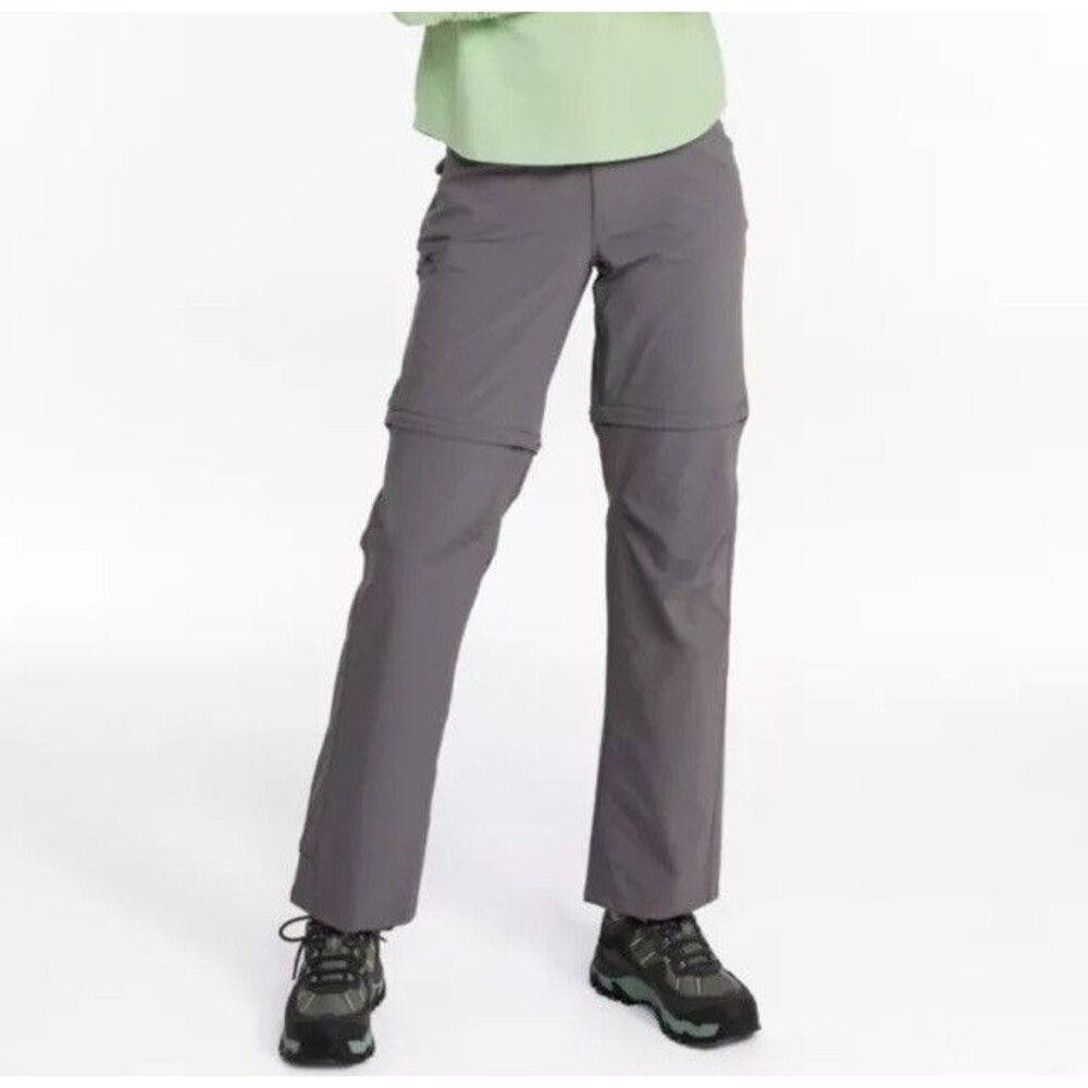 NWT LL Bean Pants Women’s Gray Convertible Shorts Zip Off No Fly Zone 8P